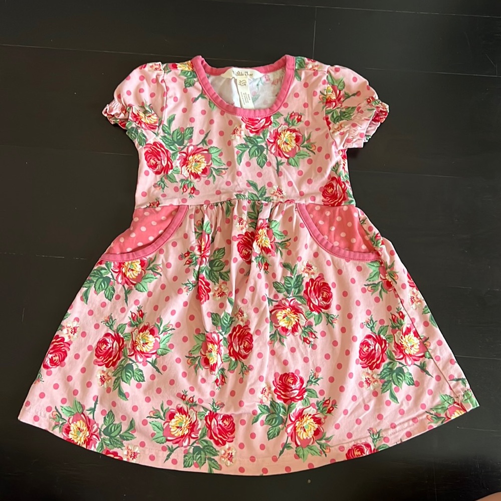 Matilda Jane Pink Floral Dress with Diaper Cover 18-24 M